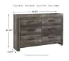 Ashley Furniture B440/31/36/46/72/97/92(2) Ashley Furniture B440/31/36/46/72/97/92(2) Wynnlow - 7 Pc. - Dresser, Mirror, Chest, King Panel Bed, 2 Nightstands - Gray