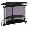 CoasterEssence 101065 Amarillo - Freestanding Glass Top Home Bar Wine Cabinet - Black