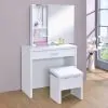 CoasterEssence 300290 Harvey - Vanity Set With Lift - Top Stool - White