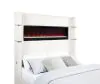 Coaster Fine Furniture 306032KW Tisdall - Upholstered Cal King Fireplace Bed - Cream