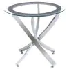Coaster Fine Furniture 702588-S3 Brooke - 3 Piece Round Coffee And End Table Set - Chrome