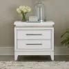 Liberty Furniture 781-BR61 Reflections - Nightstand With Lights and Charging Station - Pearl White