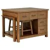 Coaster Fine Furniture 182446 Mayfair - 3 Piece Kitchen Island With Extension Table - Dark Oak