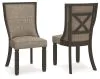 Ashley Furniture D736-02 Tyler Creek - Dining UPH Side Chair (Set of 2) - Framed Back - Black / Grayish Brown