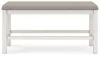 Ashley Furniture D642-09 Robbinsdale - Dbl Counter Height Upholstered Dining Bench - Antique White