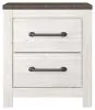 Ashley Furniture B1190/31/36/71/96/92(2) Ashley Furniture B1190/31/36/71/96/92(2) Gerridan - 6 Pc. - Dresser, Mirror, Queen Panel Bed, 2 Nightstands - White / Gray