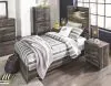 Ashley Furniture B211/31/36/53/52/83/92(2) Ashley Furniture B211/31/36/53/52/83/92(2) Drystan - 7 Pc. - Dresser, Mirror, Twin Panel Bed, 2 Nightstands - Brown / Beige