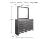 Ashley Furniture B214B1 Ashley Furniture B214B1 Lodanna - Dresser, Mirror - Gray