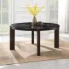 ACME DN06880 Estella - Round Dining Table With Natural Marble Top - Black Top & Walnut