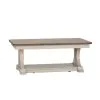 Liberty Furniture 652-OT1010 Farmhouse Reimagined - Rectangular Cocktail Table - Antique White / Chestnut Tops