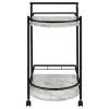 CoasterEveryday 181376 Desiree - 2-Tier Faux Marble Shelf Metal Bar Cart - Black