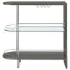 CoasterEssence 101073 Adolfo - Rectangular 2-Tier Home Bar Table - Gray High Gloss