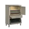 New Classic B1248-071 Lennox - Door Chest With Shoe Storage & LED Light - Gray