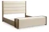 Benchcraft® B863B2 Benchcraft® B863B2 Marxmore - Queen Upholstered Storage Bed - Brown