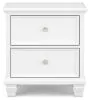 Ashley Furniture B680-92 Fortman - Two Drawer Night Stand - White