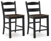 Ashley Furniture D546-724 Valebeck - Barstool (Set of 2) - Black / Brown