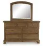 Ashley Furniture PCB779B1 Feddinger - Dresser And Mirror - Medium Brown