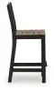 Ashley Furniture PCP221-113 Shoreline Beach - Outdoor Counter Table And 2 Barstools (Set of 3) - Black / Beige