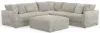 Jackson Furniture Industries 2306/63/59/73/28-01 Bucktown - 3 Piece Sectional With Extra Thick Cuddler Seat Cushions And Cocktail Ottoman - Parchment
