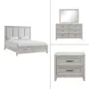 New Classic 00-2442-14N New Classic 00-2442-14N Fiona - 6/6 King 4 Piece Bedroom Set (Bed & Dresser & Mirror & Nightstand) - Gray