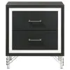 Coaster Fine Furniture 224992 Lucia - 2-Drawer Nightstand Bedside Table - Black