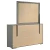 Coaster Fine Furniture 224973M Ives - 6-Drawer Dresser And Mirror - Gray High Gloss