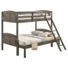 Coaster Fine Furniture 400809-SM Flynn - Wood Twin Over Full Bunk Bed With Mattress - Weathered Brown