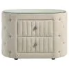 Coaster Fine Furniture 360112 Sonya - 2-Drawer Upholstered Nightstand Bedside Table - Ivory