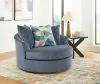 Benchcraft® 33003/38/34/17/21/08 Maxon Place - 5 Pc. - 3-Piece Sectional With Raf Corner Chaise, Chair, Ottoman - Navy