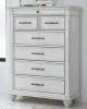 Benchcraft® B777/31/36/46/58/56S/97/93(2) Benchcraft® B777/31/36/46/58/56S/97/93(2) Kanwyn - 8 Pc. - Dresser, Mirror, Chest, King Panel Bed with Storage Bench, 2 Nightstands - Whitewash