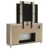 Coaster Fine Furniture 222663FBM Lorient - 8-Drawer LED Flame Box Dresser And Mirror - Ivory Camel