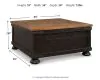 Ashley Furniture T468-00 Valebeck - Lift Top Cocktail Table - Black / Brown