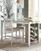 Ashley Furniture D394/32/124(2) Skempton - 3 Pc. - Counter Table, 2 Upholstered Barstools - White