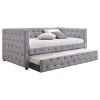CoasterEssence 302161 Mockern - Upholstered Twin Daybed With Trundle - Gray