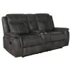 CoasterEveryday 603504-S2 Lawrence - 2 Piece Upholstered Reclining Sofa Set - Charcoal