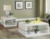 CoasterEssence 703268 Elana - 1-Shelf Rectangular Coffee Table - White High Gloss