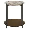 CoasterEssence 931204 Noemie - Round Marble Top Accent Side Table - White And Gunmetal