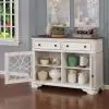 Furniture of America CM3795SV Leslie - Server - White Wash / Walnut