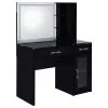 Coaster Fine Furniture 930219 Flora - 2-Drawer Vanity Set With LED Mirror - Black High Gloss