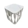 Intercon AX-TA-2020-WHT-C Intercon AX-TA-2020-WHT-C Alexa - Outdoor Seating Side Table With Stone Top - White