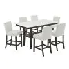 New Classic 45-D422-D6C New Classic 45-D422-D6C Carissa - Rectangle Counter Table With 6 Chairs - White