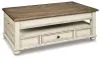 Ashley Furniture T523-9 Realyn - Lift Top Cocktail Table - White / Brown