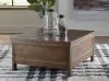 Ashley Furniture T731-9 Moriville - Lift Top Cocktail Table - Grayish Brown