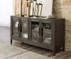 Ashley Furniture D984/45/01(4)/01A(2)/60 Ashley Furniture D984/45/01(4)/01A(2)/60 Burkhaus - 8 Pc. - Dining Room Extension Table, 4 Side Chairs, 2 Arm Chairs, Server - Dark Brown