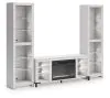 Ashley Furniture W2722W1 Brollevi - 3-Piece Entertainment Center With Fireplace - White