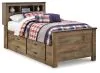 Ashley Furniture B446B17 Trinell - Twin Bookcase Bed With 2 Storage Drawers - Brown