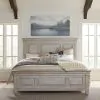 Liberty Furniture 824-BR-CPBDM Liberty Furniture 824-BR-CPBDM Heartland - 3 Piece Bedroom Set (California King Panel Bed, Dresser & Mirror) - Antique White / Tobacco Tops