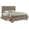 CoasterEveryday 204190Q Kauffman - Wood Queen Storage Panel Bed - Washed Taupe