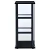 CoasterEveryday 950179 Cyclamen - 3-Shelf Clear Glass Curio Display Cabinet - Black