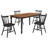 Coaster Fine Furniture 183041-S5 Hollyoak - 5 Piece Rectangular Dining Set - Walnut And Black